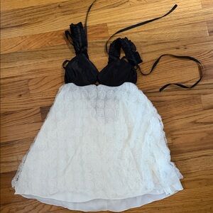 Stylish Black and White Mini Dress